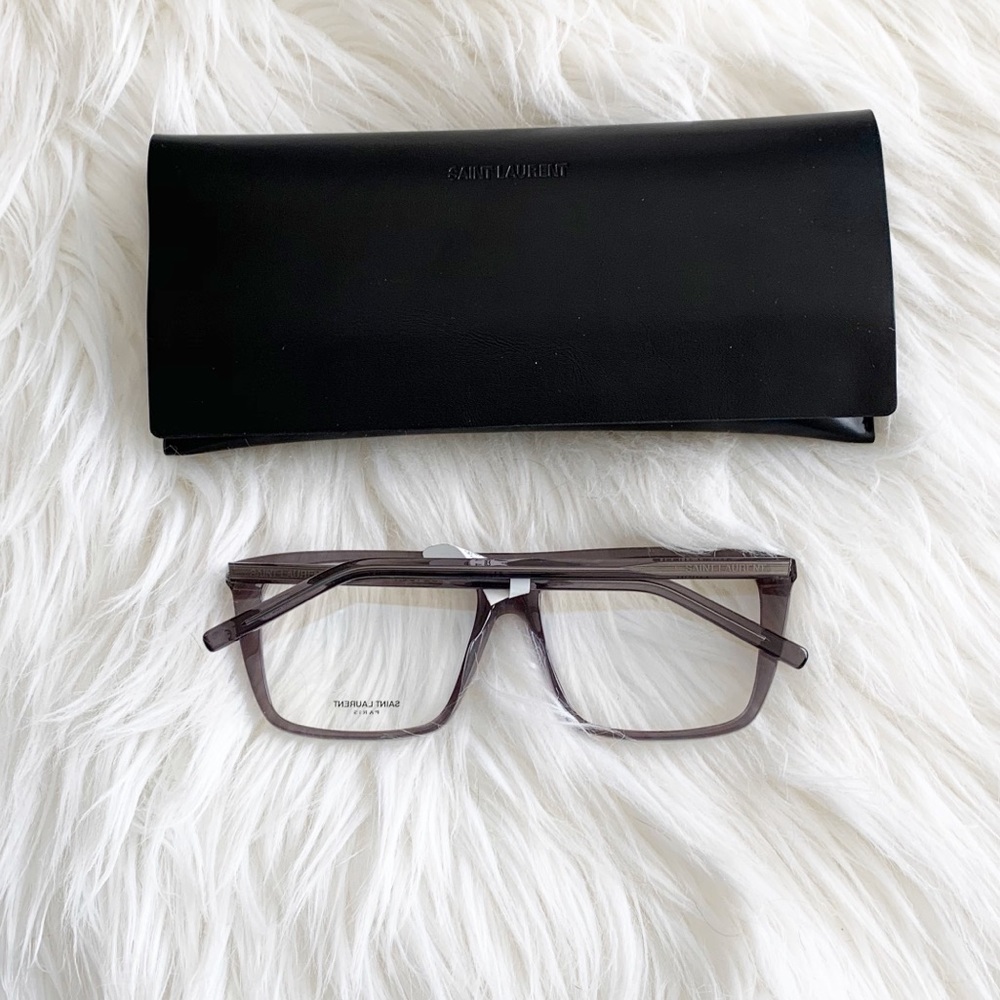 Saint Laurent Transparent Lavender Rectangular Glasses - Picture 7 of 13